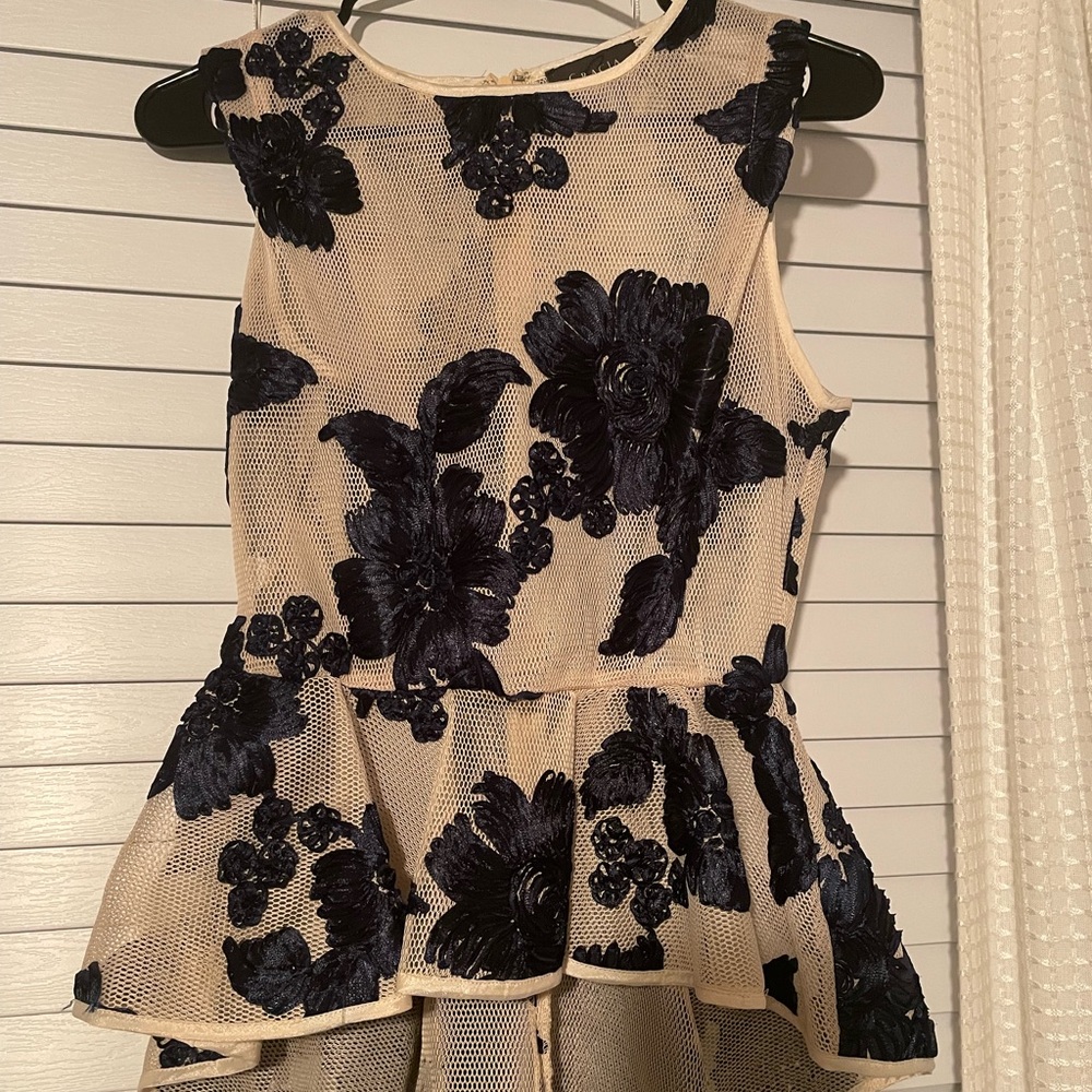 Gracia sheer embellished peplum top
